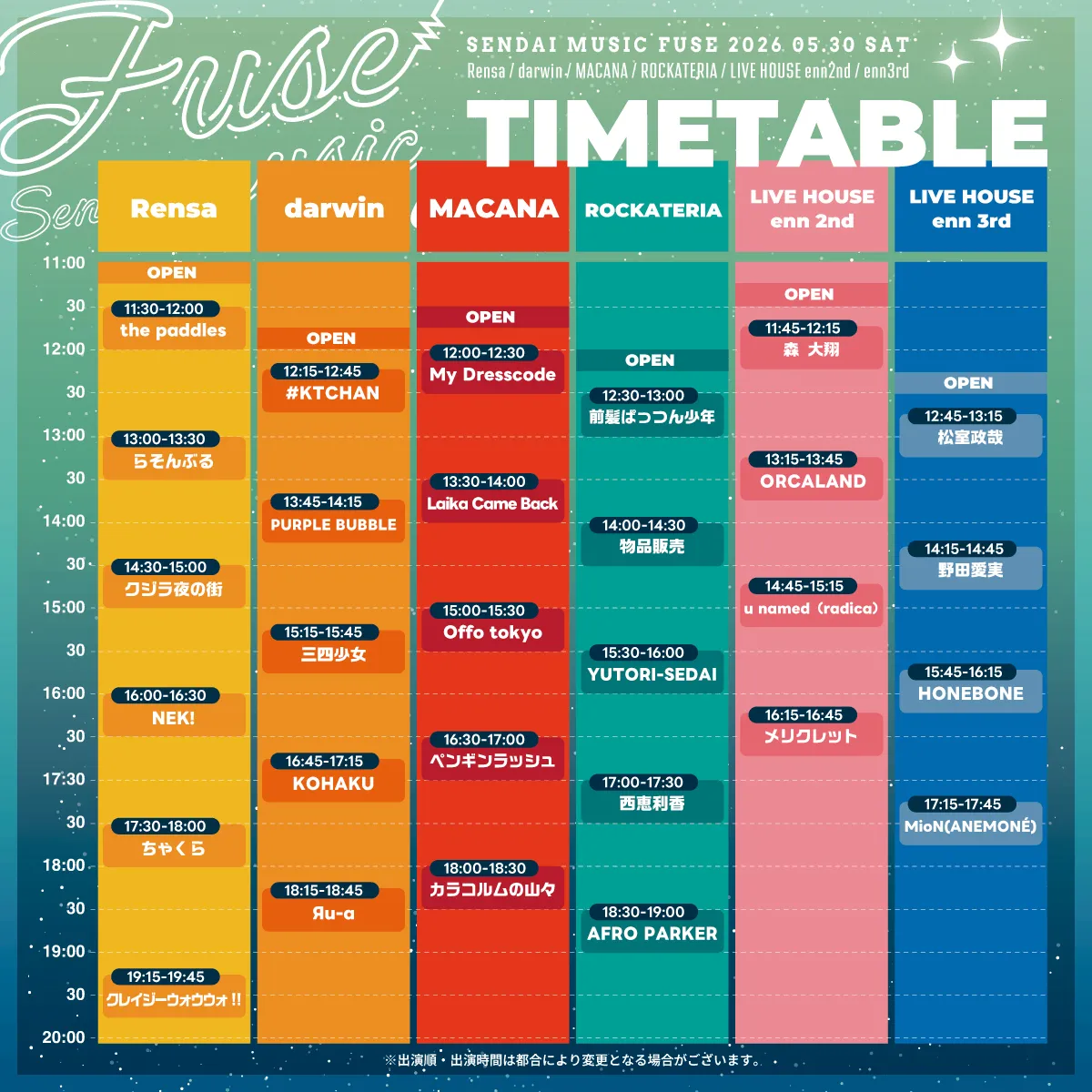 TIMETABLE